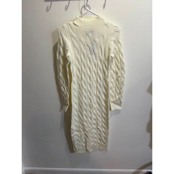 PLT NWT Women Knit Minimalist Maxi Knit Sweater Dress Comfy Old Money Fall Chic - Picture 6 of 12